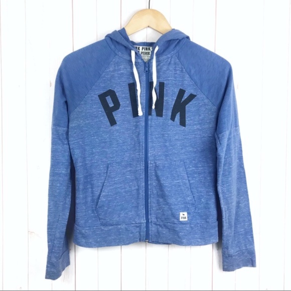 Victoria’s Secret Pink Blue Hoodie Sweater Size XS - Picture 1 of 7